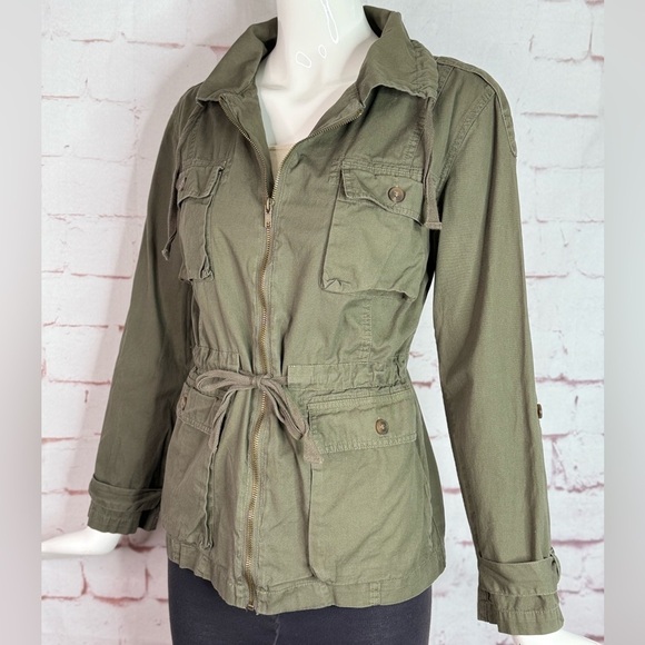 Jackets & Blazers - BAR III Army Green XS Utility Safari Cotton Field Jacket Size Extra Small